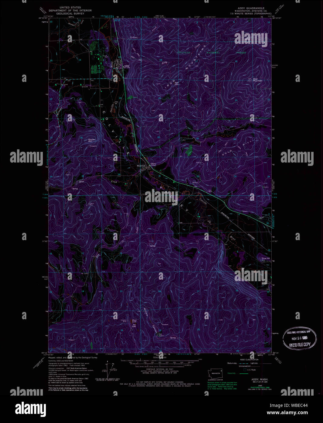 Mapa del estado de addy washington fotografías e imágenes de alta