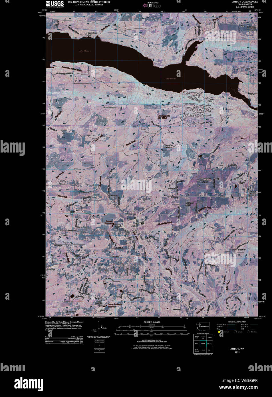 Mapa del estado de amboy washington fotografías e imágenes de alta