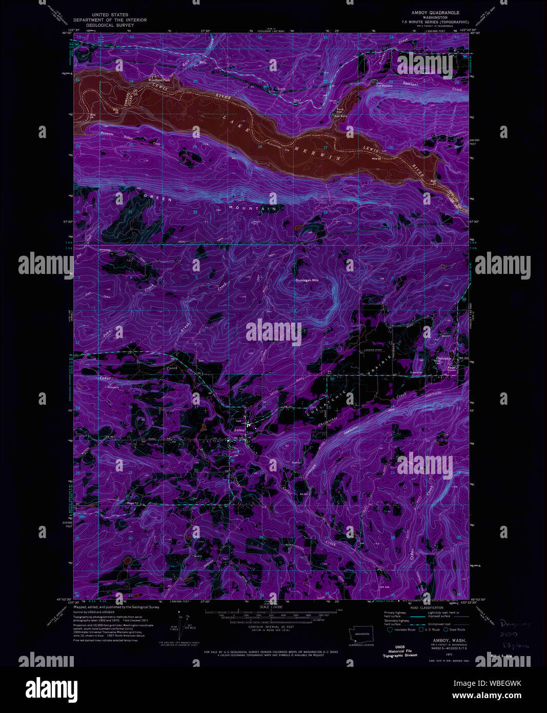 Mapa del estado de amboy washington fotografías e imágenes de alta