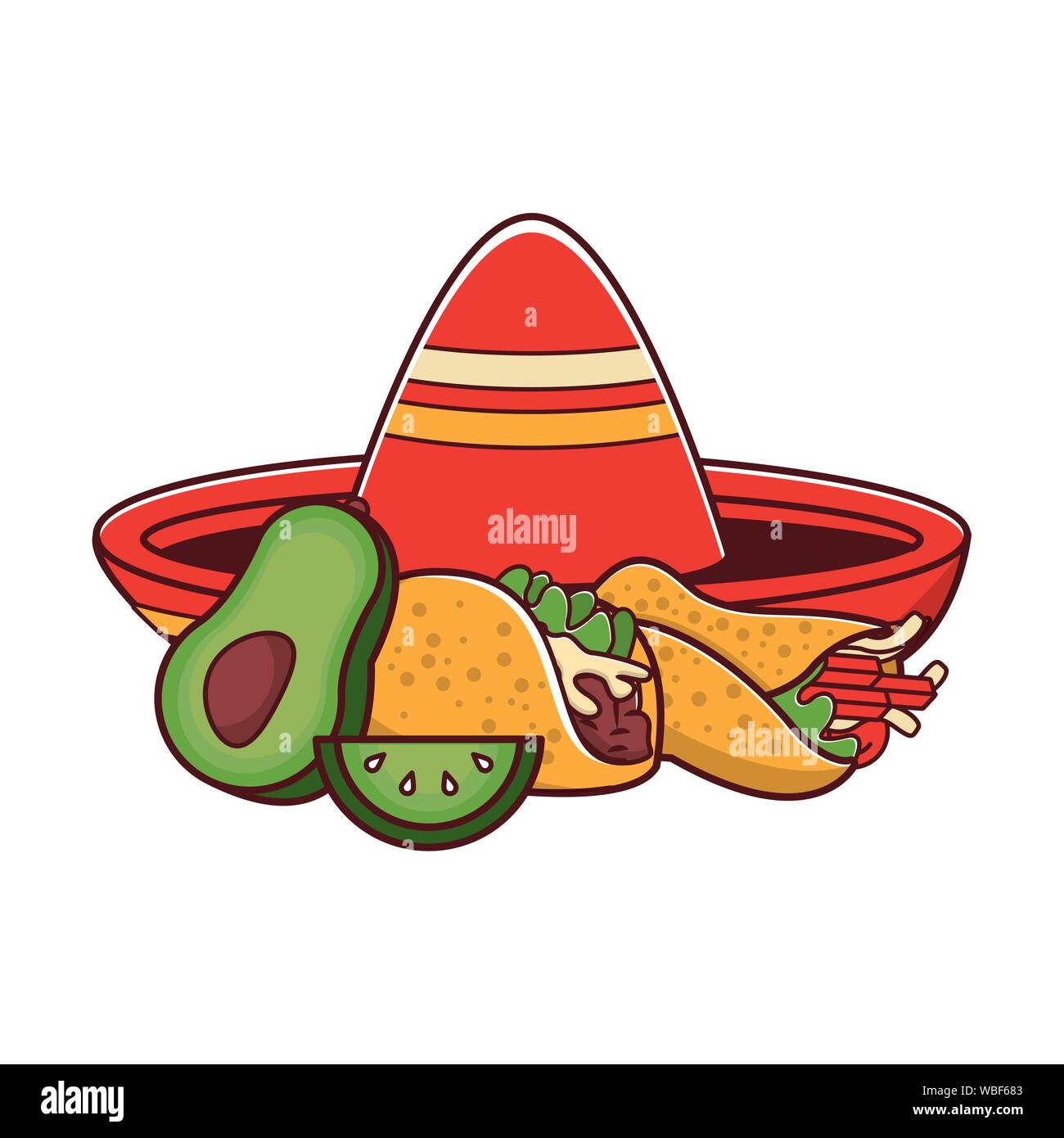 Cultura de México y alimentos dibujos animados Imagen Vector de stock -  Alamy
