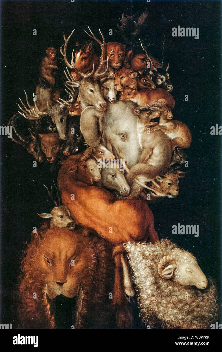 Giuseppe Arcimboldo, tierra, (Los cuatro elementos), pintura, 1566 Foto de stock
