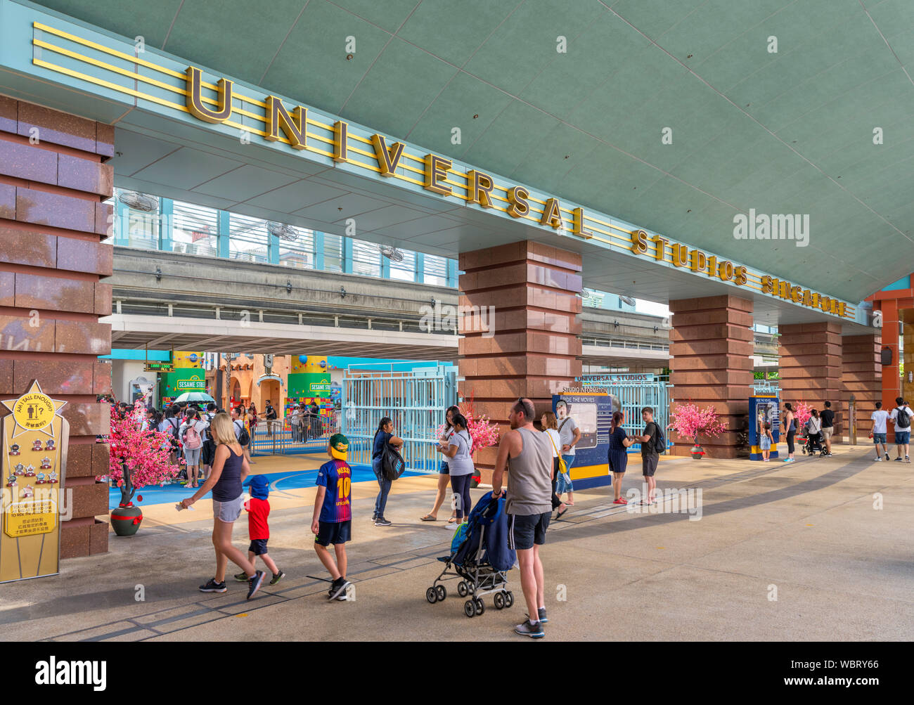 Entrada a Universal Studios de Singapur, la isla de Sentosa, Singapur Foto de stock