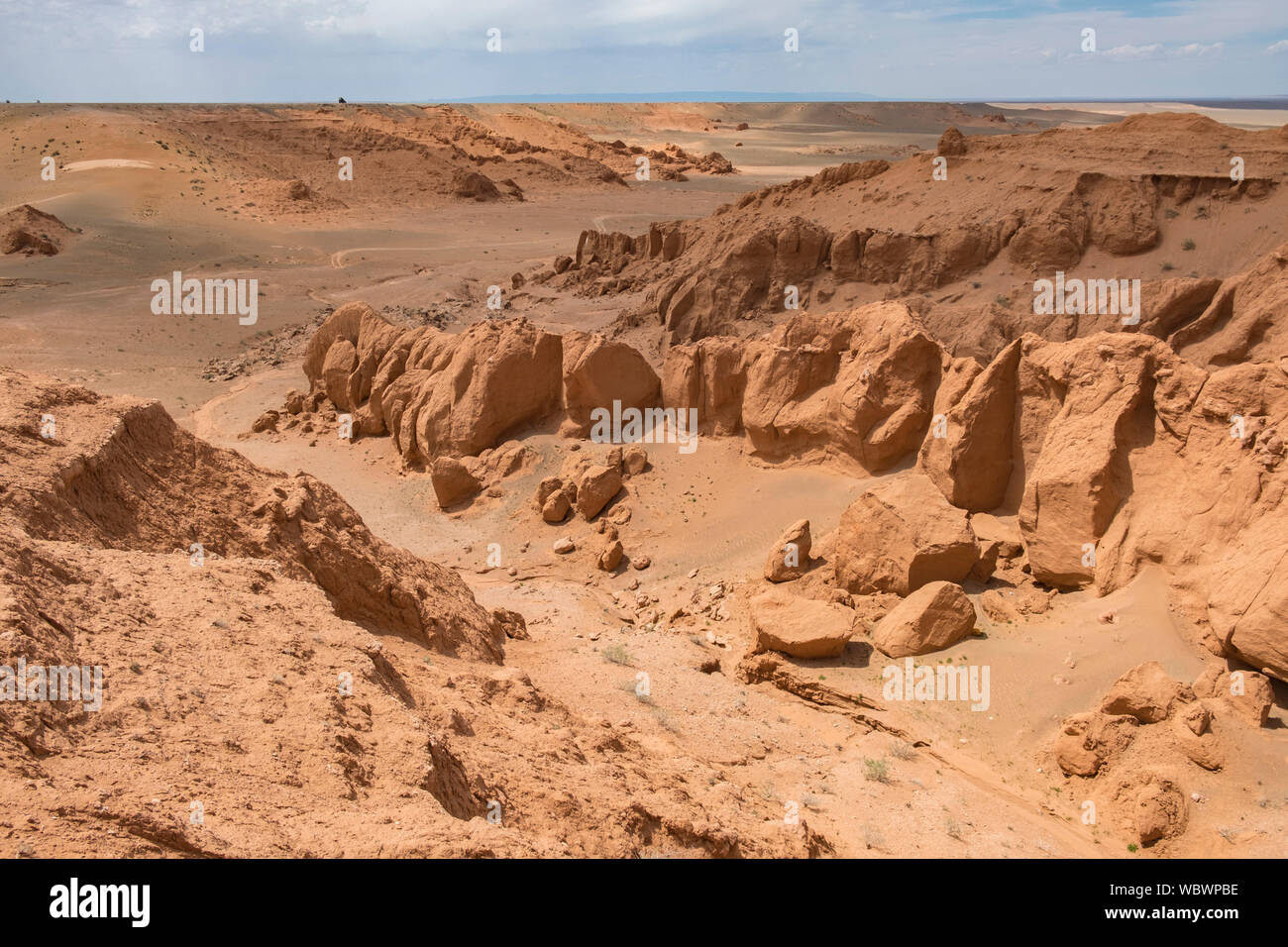 El Flaming Cliffs es un sitio de la región del Desierto de Gobi, en la provincia de Ömnögovi Mongolia, en la que importantes hallazgos fósiles han sido realizados. La zona Foto de stock