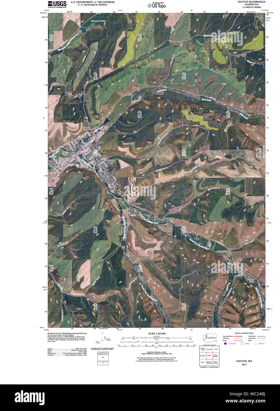 Mapa del estado de washington de dayton fotografías e imágenes de alta