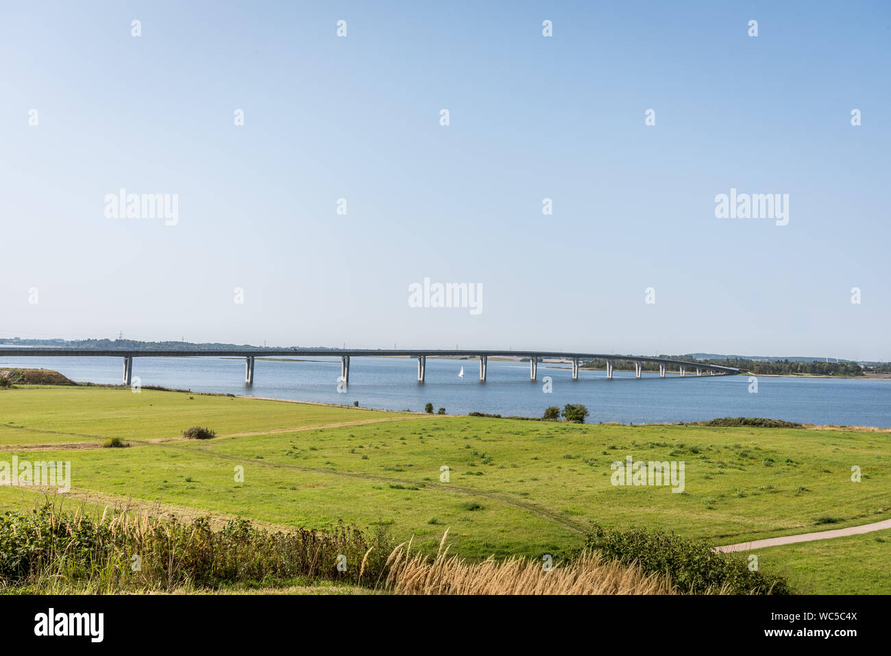 Crown Princess mary puente sobre el fiordo de Roskilde en frederikssund, Dinamarca, 26 de agosto de 2019 Foto de stock