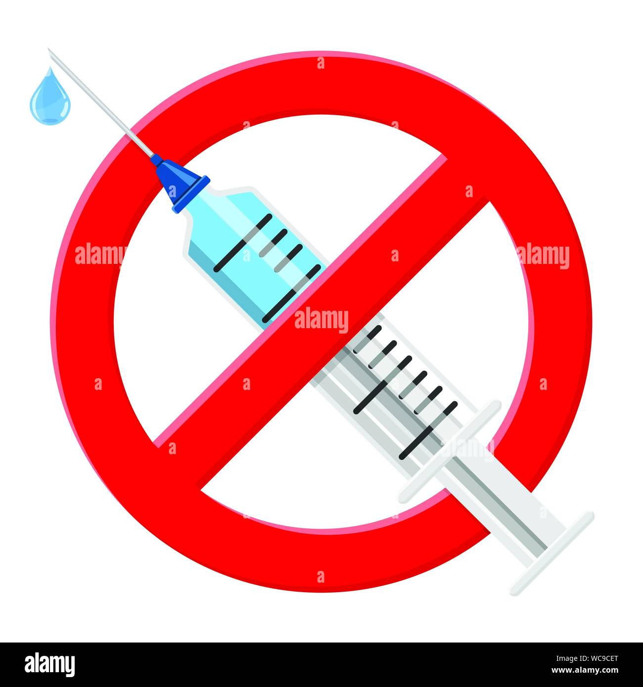 Negativa de la vacunación, medicamentos Ilustración del Vector