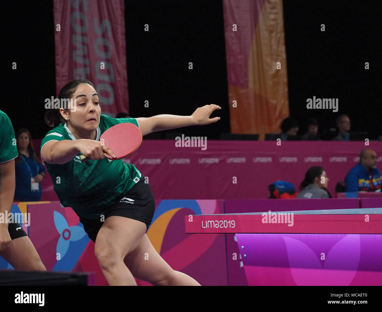 El tenis de mesa, Yadira Silva de México en acción en la Lima 2019 Pan  American Games Fotografía de stock - Alamy