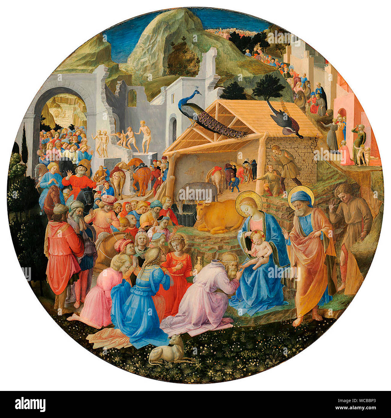 La adoración de los Reyes Magos - Fray Angélico, Fray Filippo Lippi, circa 1450 Foto de stock