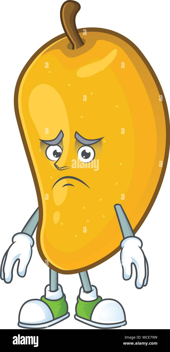 Miedo el carácter de la fruta del mango con mascota de dibujos animados  Imagen Vector de stock - Alamy