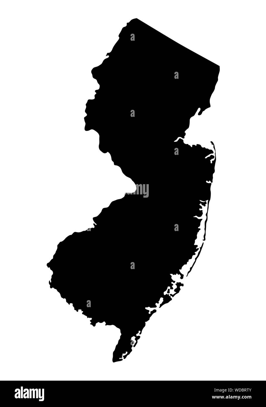 Silueta de Nueva Jersey mapa Ilustración del Vector