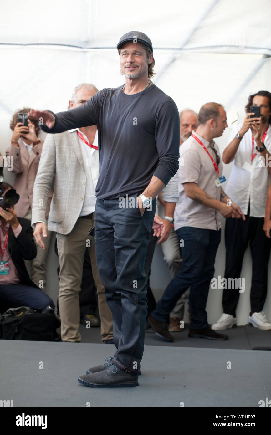 Brad Pitt en el photocall de la película Ad Astra en la 76ª Mostra de Venecia, el jueves 29 de agosto de 2019, el Lido de Venecia, Italia. Foto de stock
