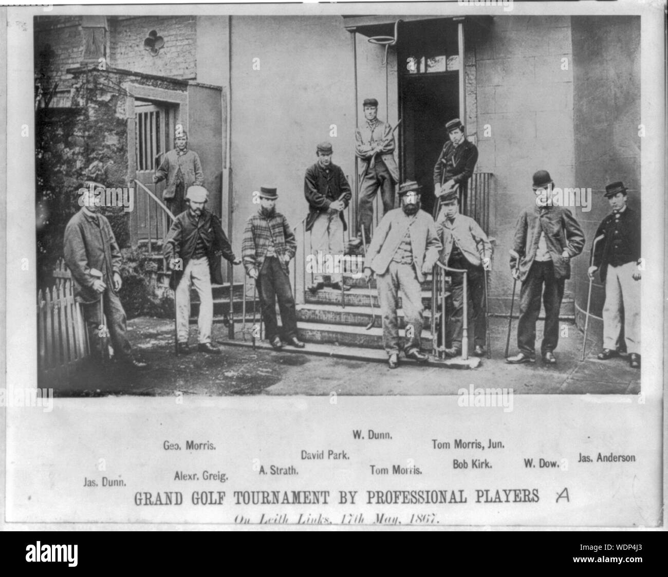 Gran torneo de golf por los jugadores profesionales en Leith Links, 17 de mayo de 1867 Resumen/medio: 1 impresión fotográfica. Foto de stock