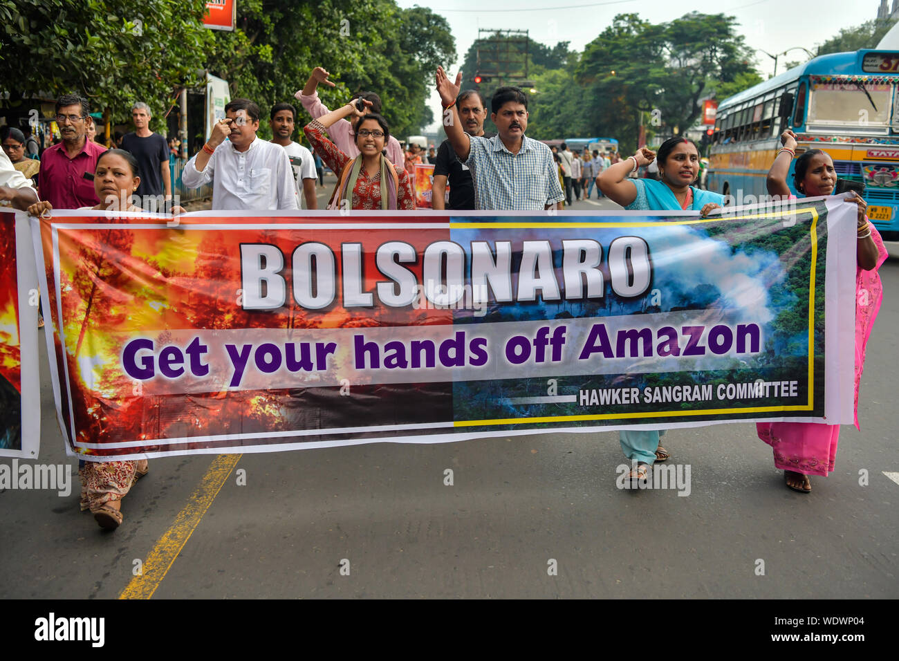En Kolkata India 29 Aug 2019 Los Manifestantes Corearon