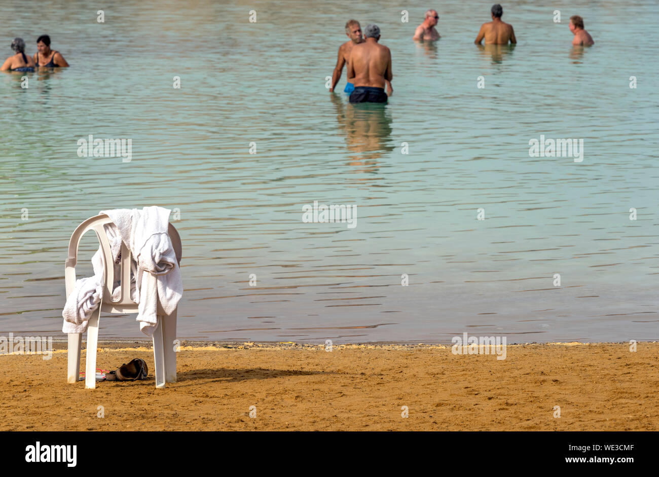 Vacaciones en el mar Muerto, Israel Foto de stock
