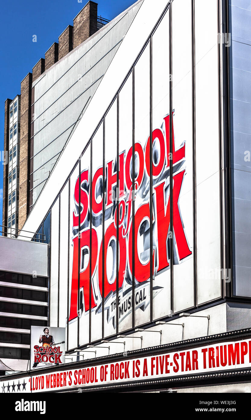 La Gillian Lynne presentando Teatro Escuela de Rock, el musical, el Drury Lane, Londres, Inglaterra, Reino Unido. Foto de stock