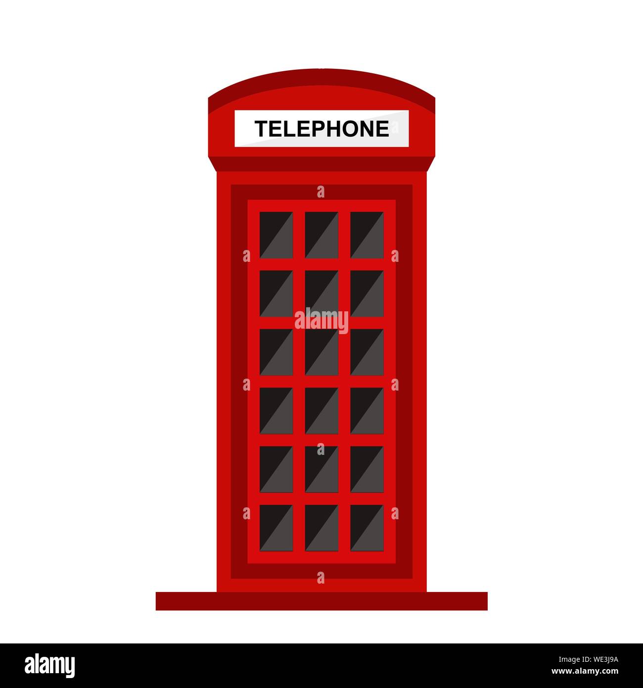Cabina de teléfono rojo aislado sobre fondo blanco ilustración Ilustración del Vector