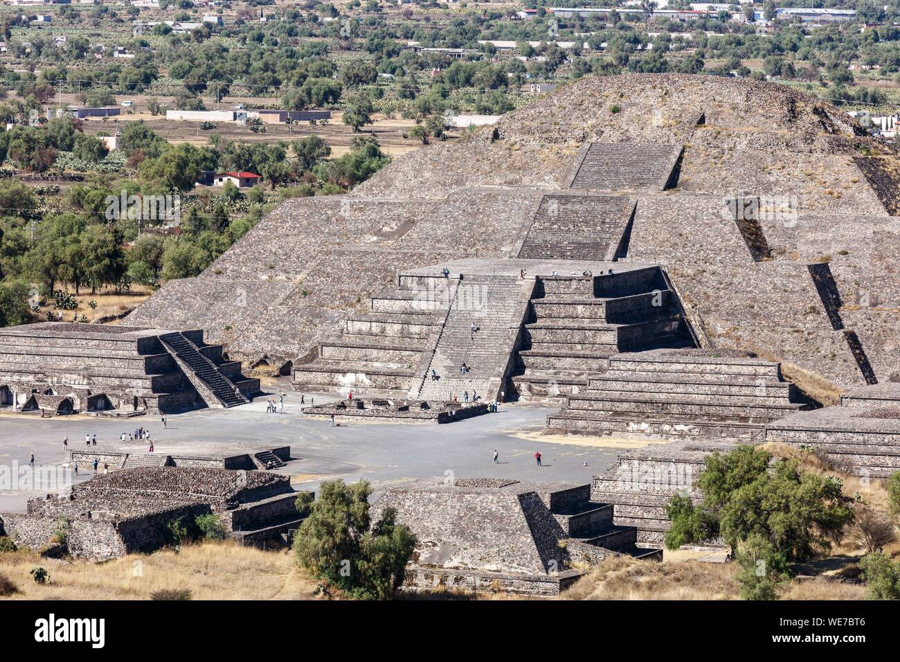 México, Estado de México, Teotihuacán listados como Patrimonio Mundial por la UNESCO, la pirámide de la luna Foto de stock