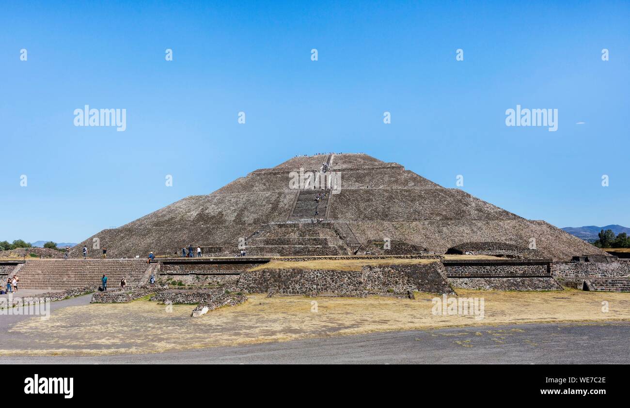 México, Estado de México, Teotihuacán listados como Patrimonio Mundial por la UNESCO, la pirámide del sol Foto de stock