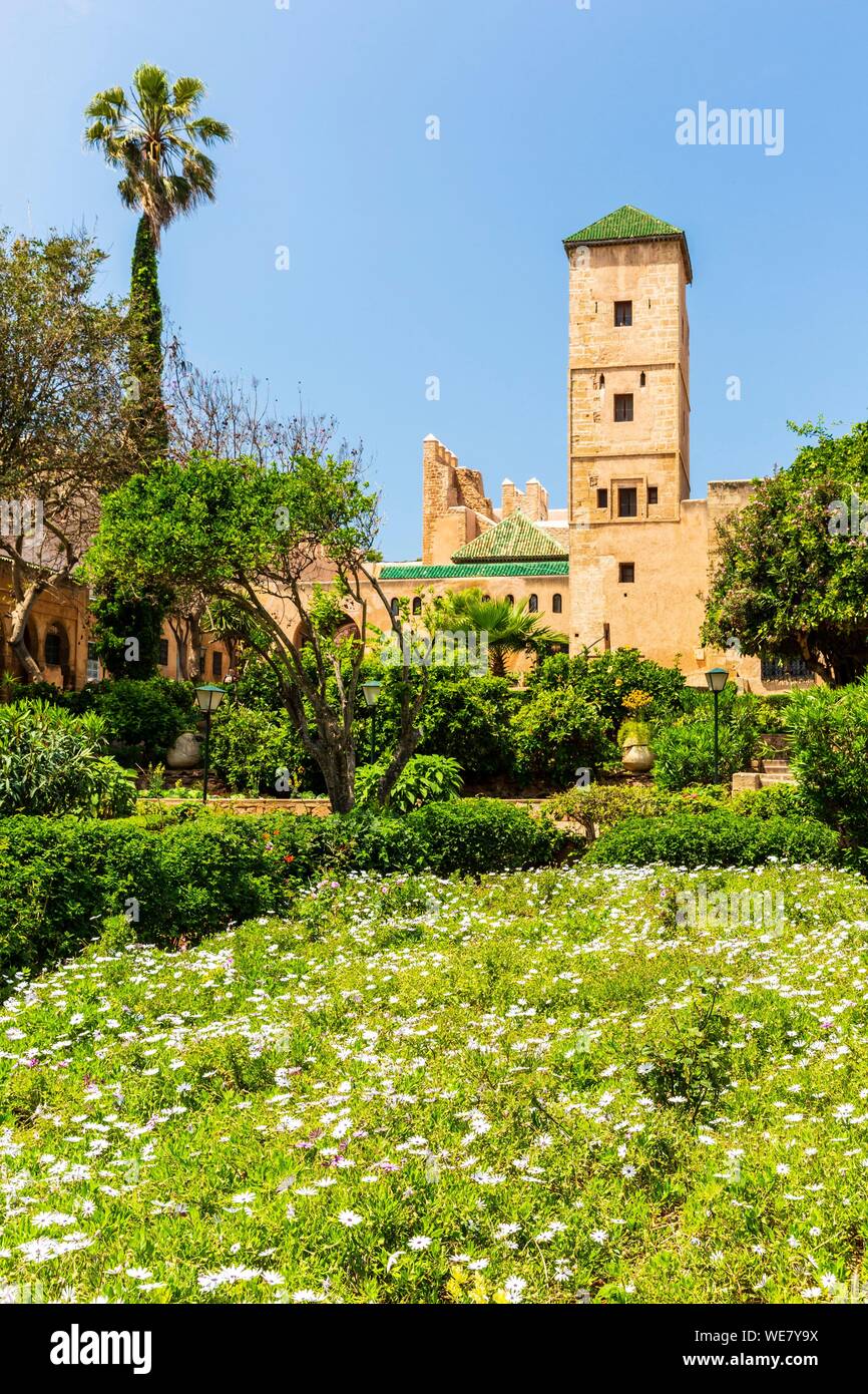 Marruecos, Rabat, catalogado como Patrimonio Mundial por la UNESCO, Udayas Oudaïas kasbah kasbah (des), el jardín andaluz Foto de stock