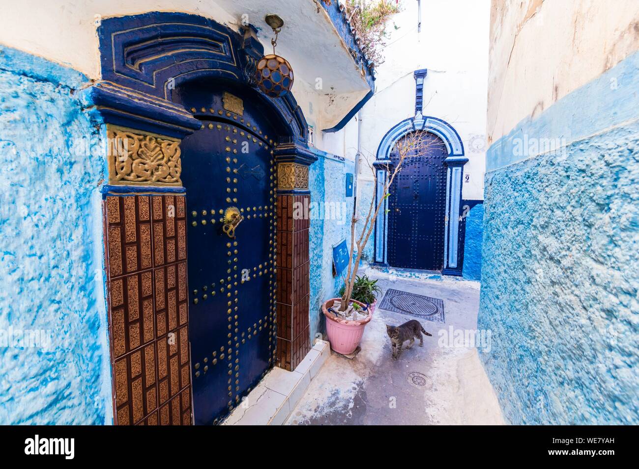 Marruecos, Rabat, catalogado como Patrimonio Mundial por la UNESCO, Udayas kasbah (Kasbah des Oudaïas) Foto de stock