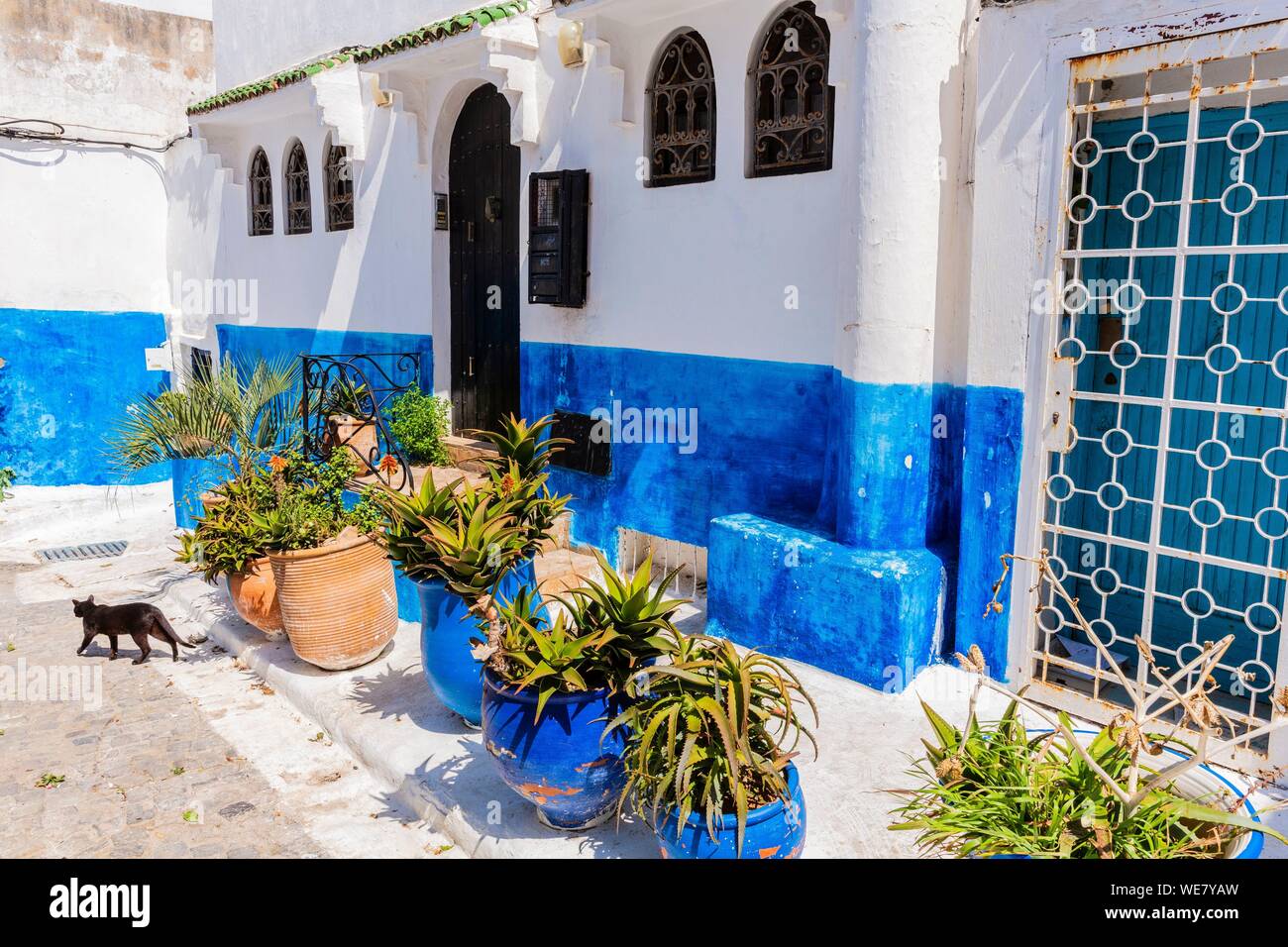 Marruecos, Rabat, catalogado como Patrimonio Mundial por la UNESCO, Udayas kasbah (Kasbah des Oudaïas) Foto de stock