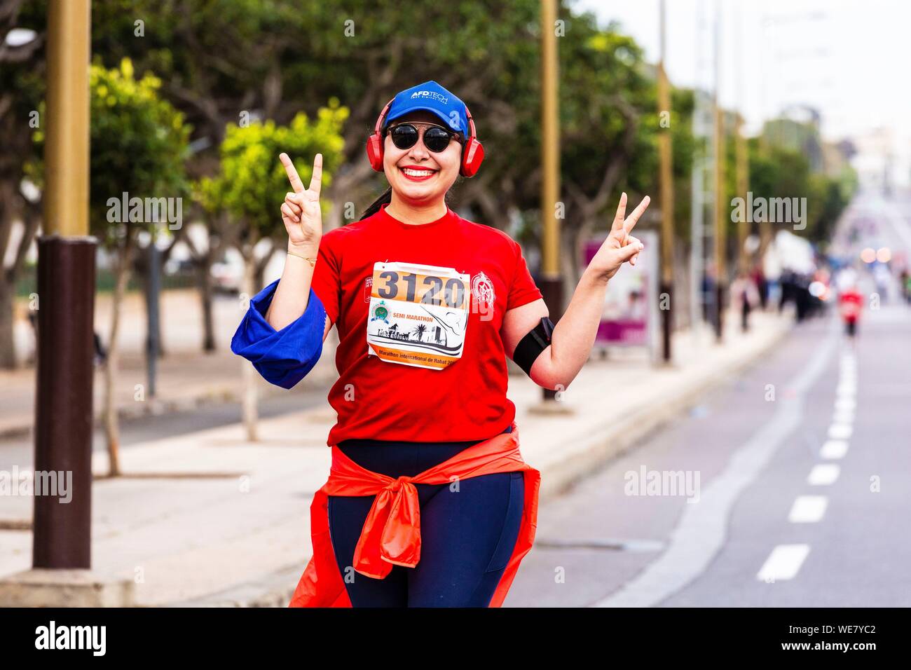 Marruecos, Rabat, Rabat Maratón Internacional Foto de stock