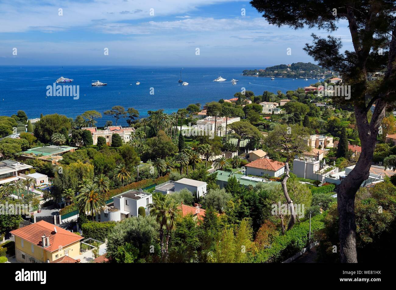 Francia, Alpes Maritimes, Saint Jean Cap Ferrat bonitas villas Foto de stock