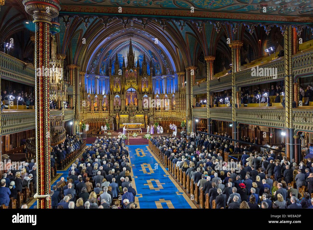 Canadá, provincia de Quebec, Montreal, Notre-Dame, la Basílica Catedral, masa Foto de stock