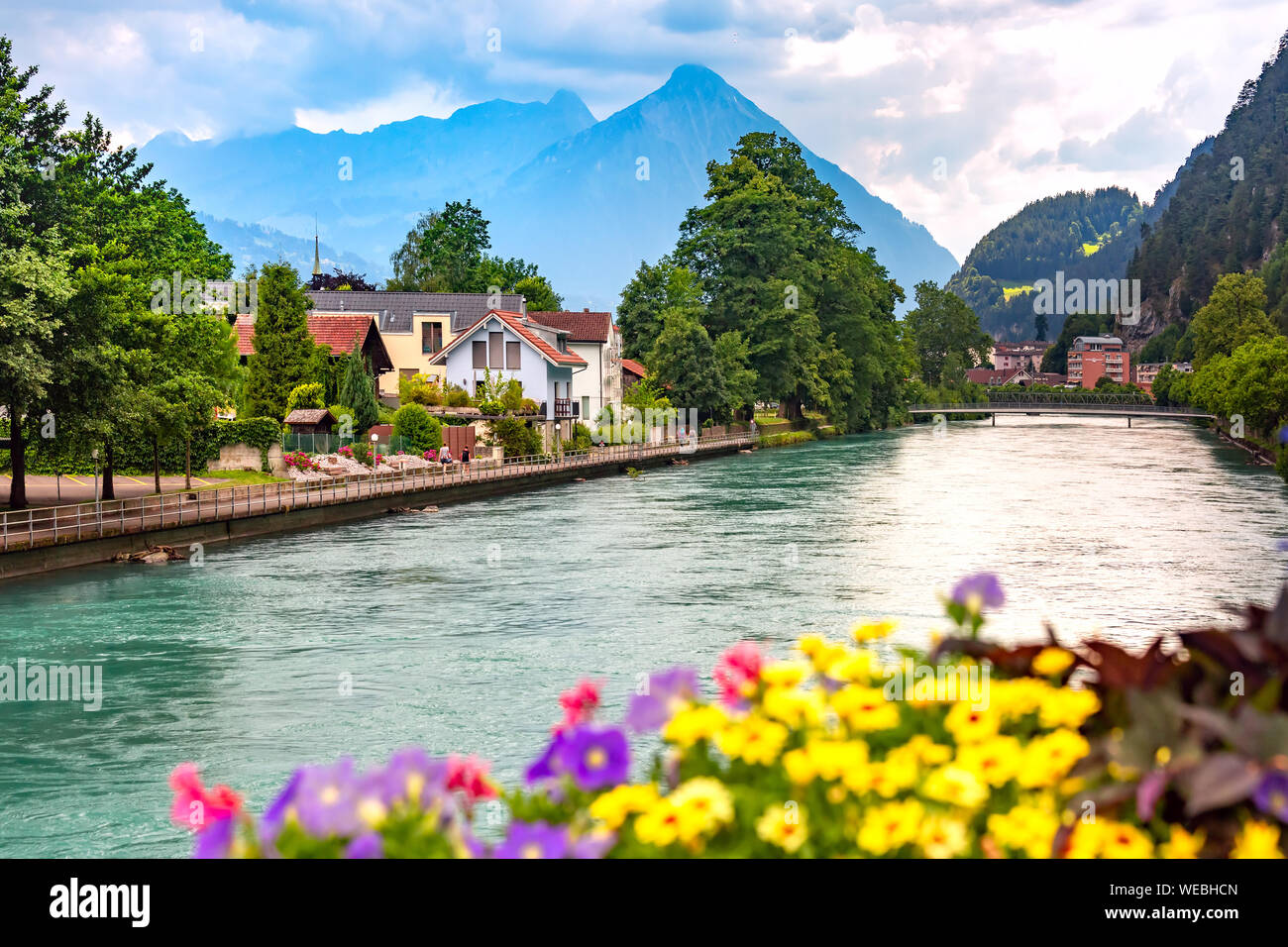 Ciudad vieja de Interlaken, Suiza Foto de stock