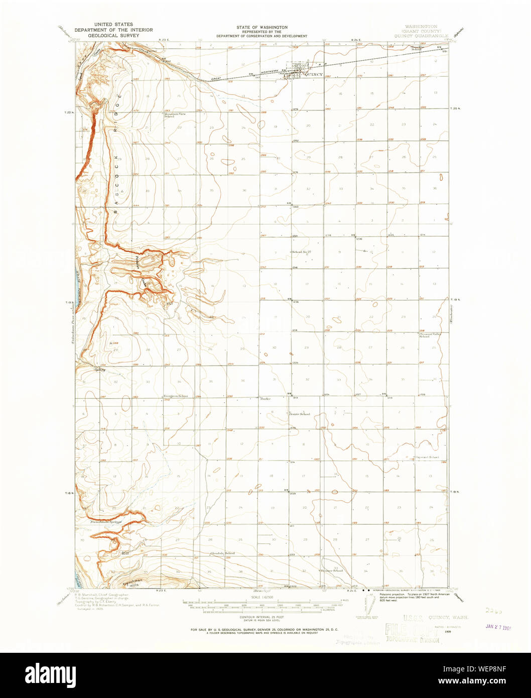 Mapa del estado de quincy washington Imágenes recortadas de stock Alamy