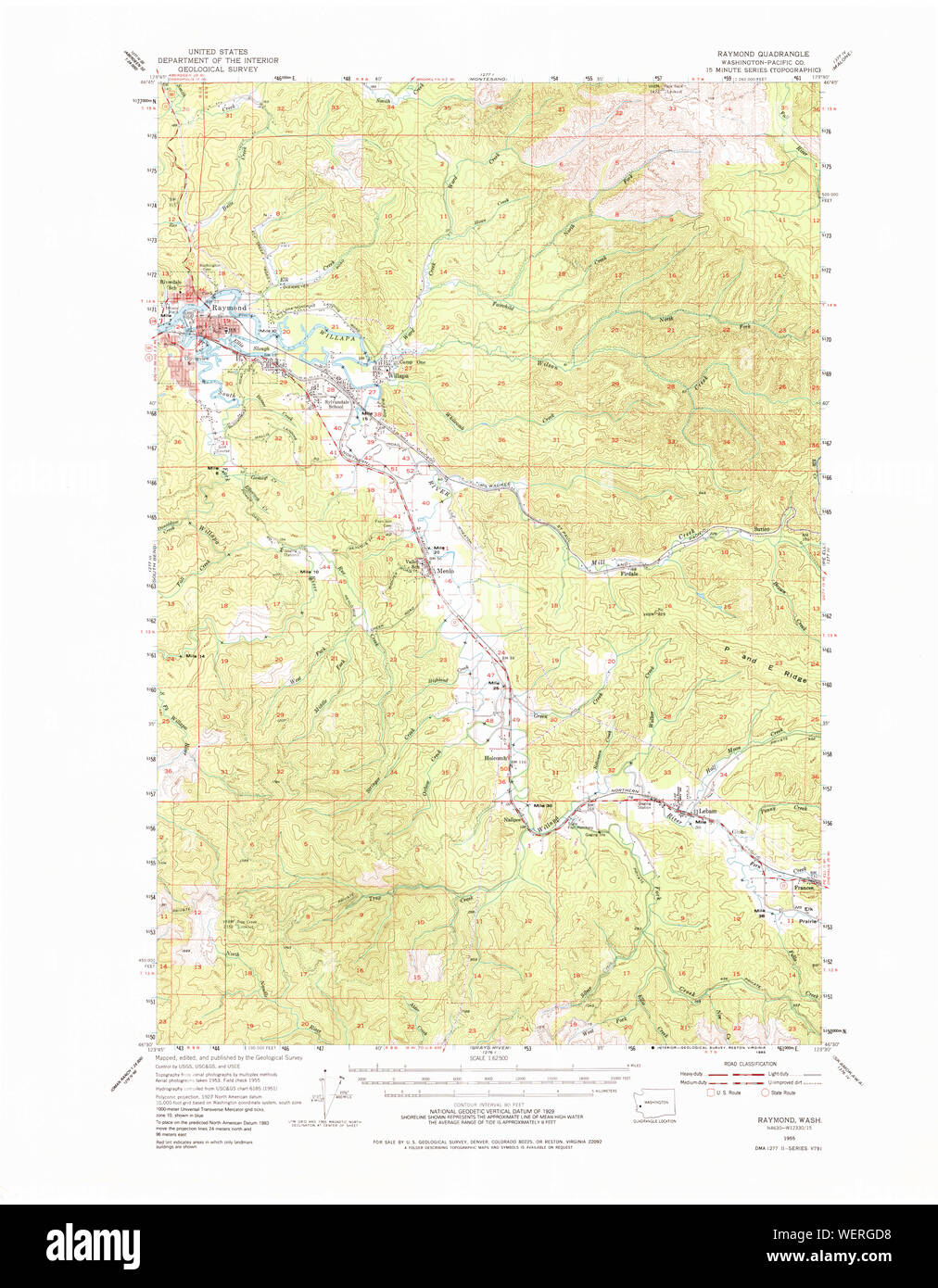 Mapa del estado de raymond washington fotografías e imágenes de alta
