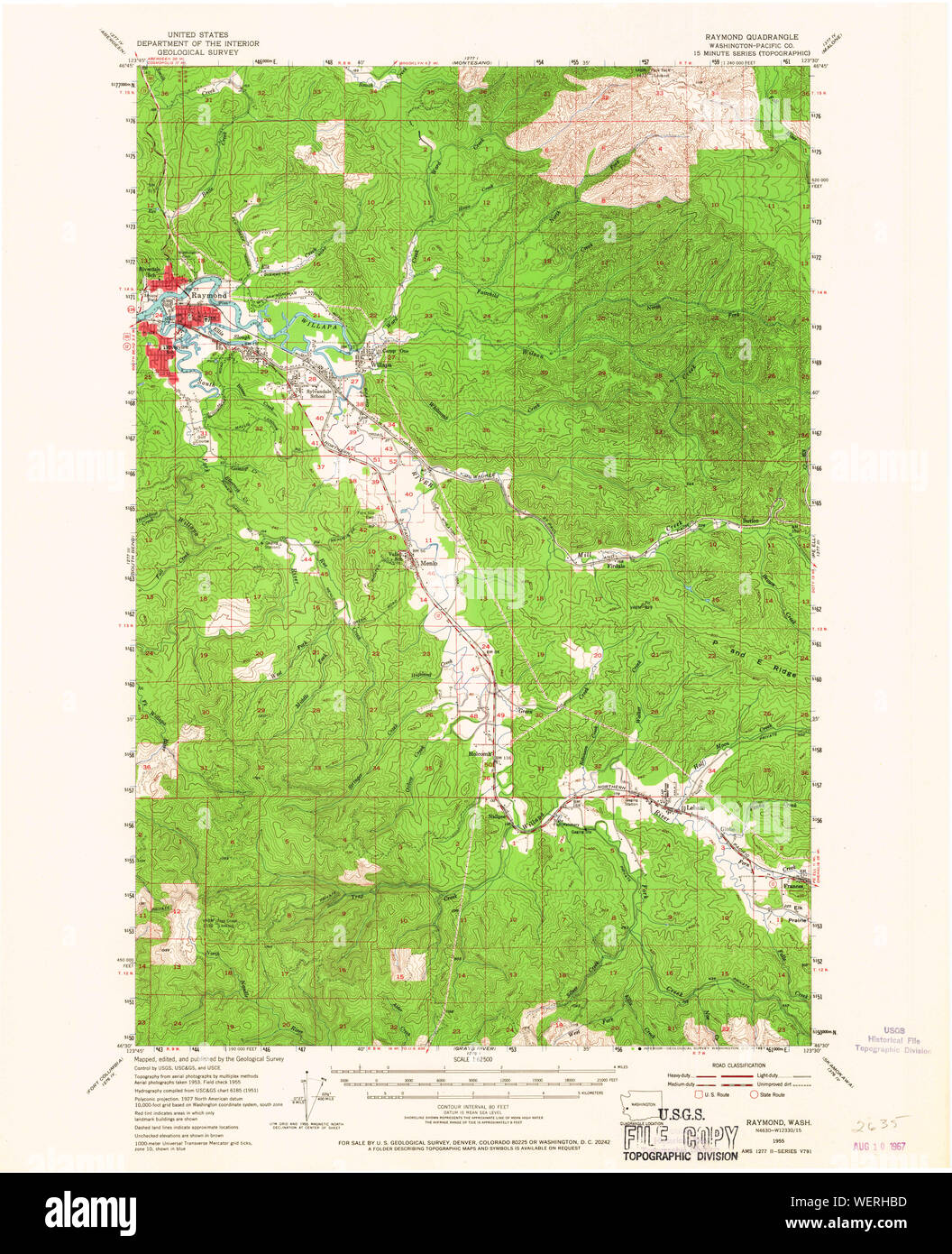 Mapa del estado de raymond washington fotografías e imágenes de alta