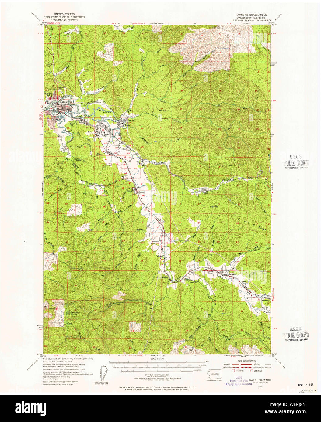 Mapa del estado de raymond washington fotografías e imágenes de alta
