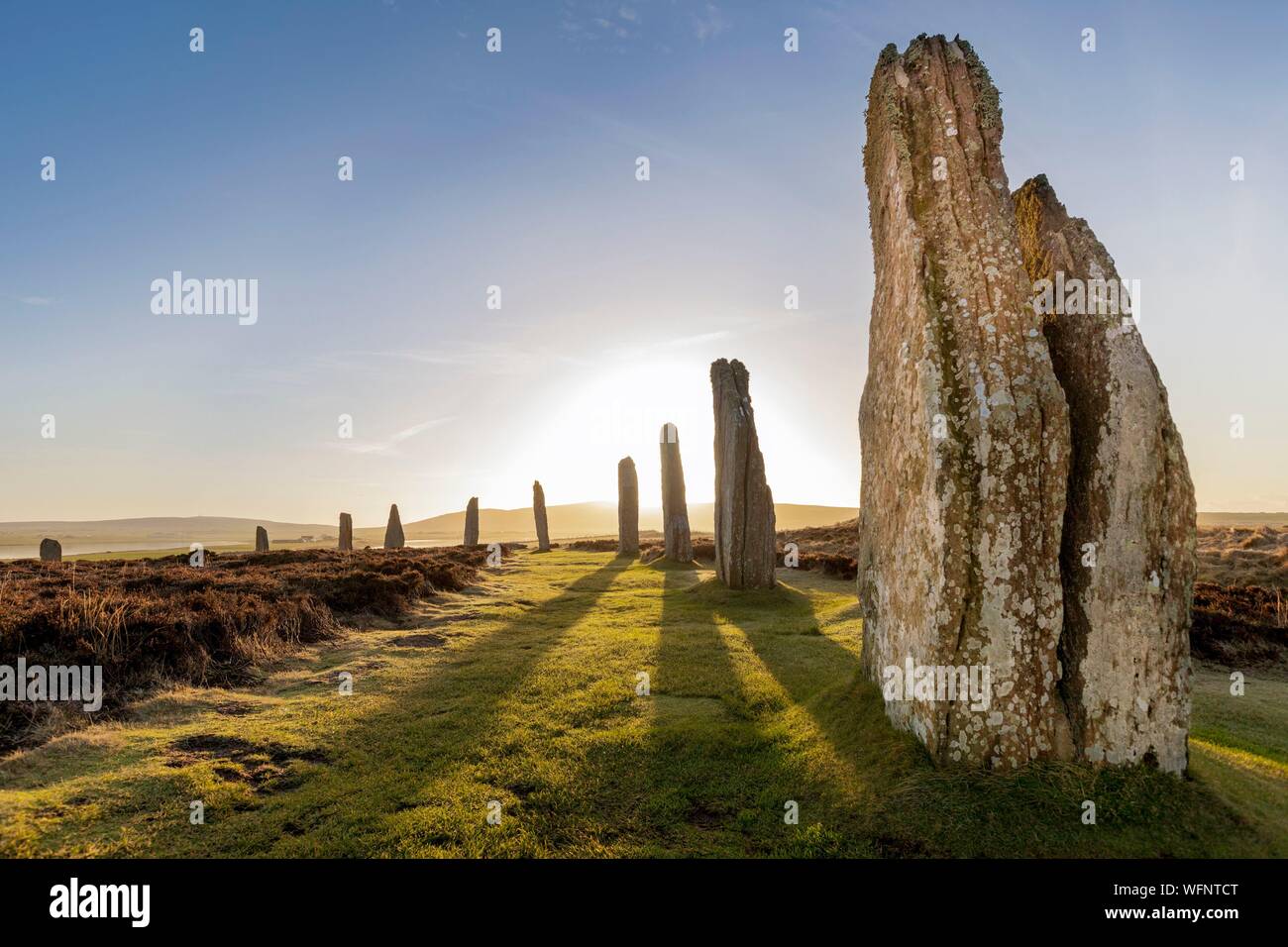 Reino Unido, Escocia, Islas Orkney, Continental, anillo de Brodgar, Heart of Neolithic Orkney, muestran un Sitio de Patrimonio Mundial por la UNESCO Foto de stock