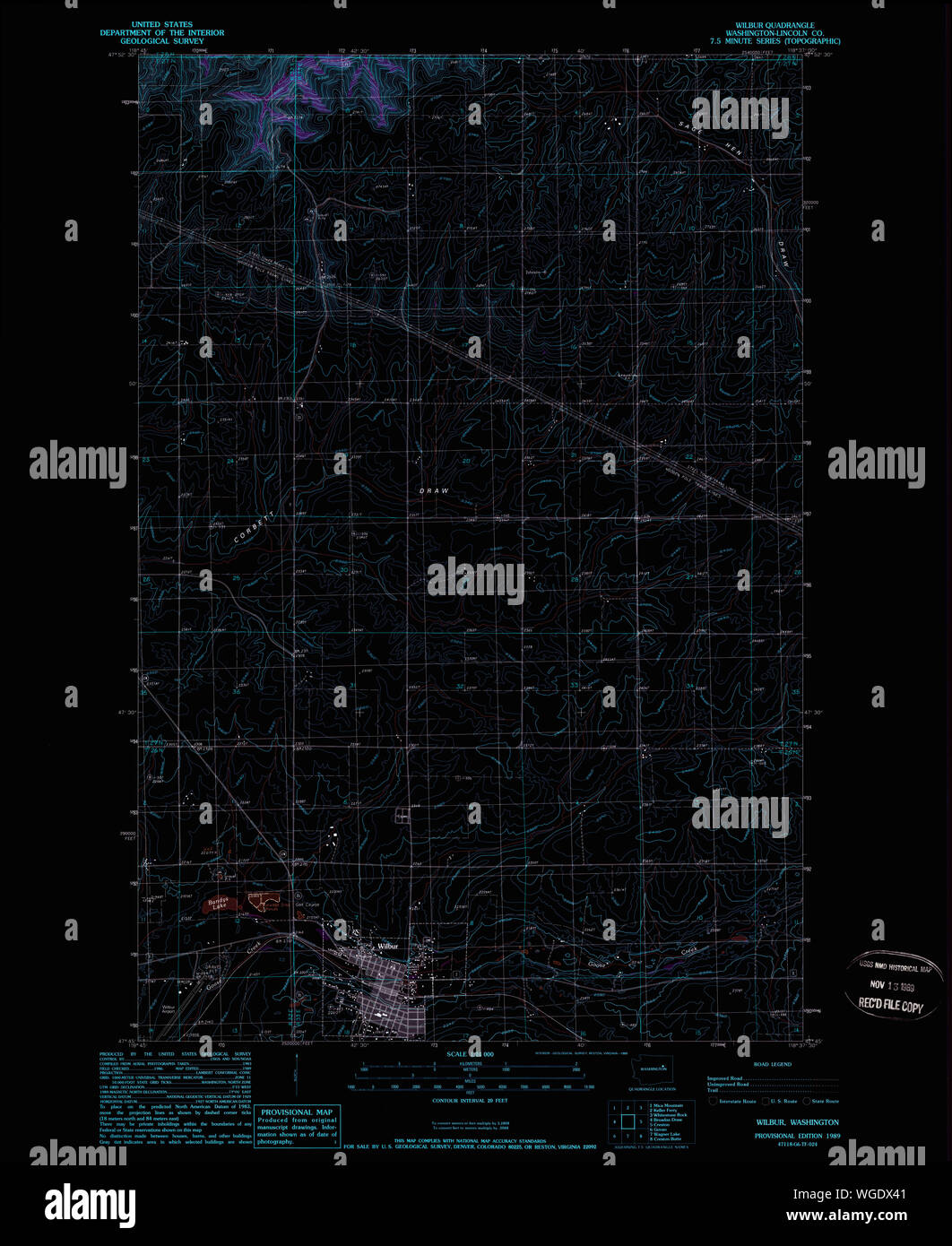 Mapa del estado de wilbur washington fotografías e imágenes de alta