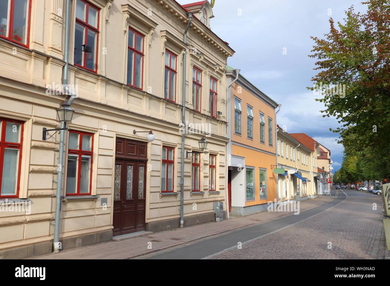 Jonkoping, Suecia - Old Town street arquitectura en madera. Foto de stock