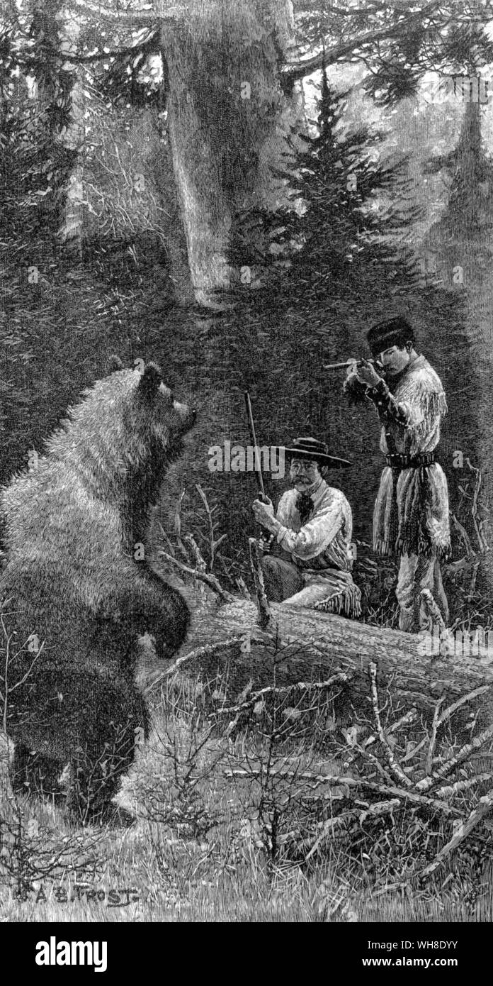 Viajes de caza de un Ranchman 1885 Por Theodore Roosevelt (1858-1919), también conocido como T.R. o Teddy, el 26º Presidente de los Estados Unidos (1901-1909). . . . . Foto de stock