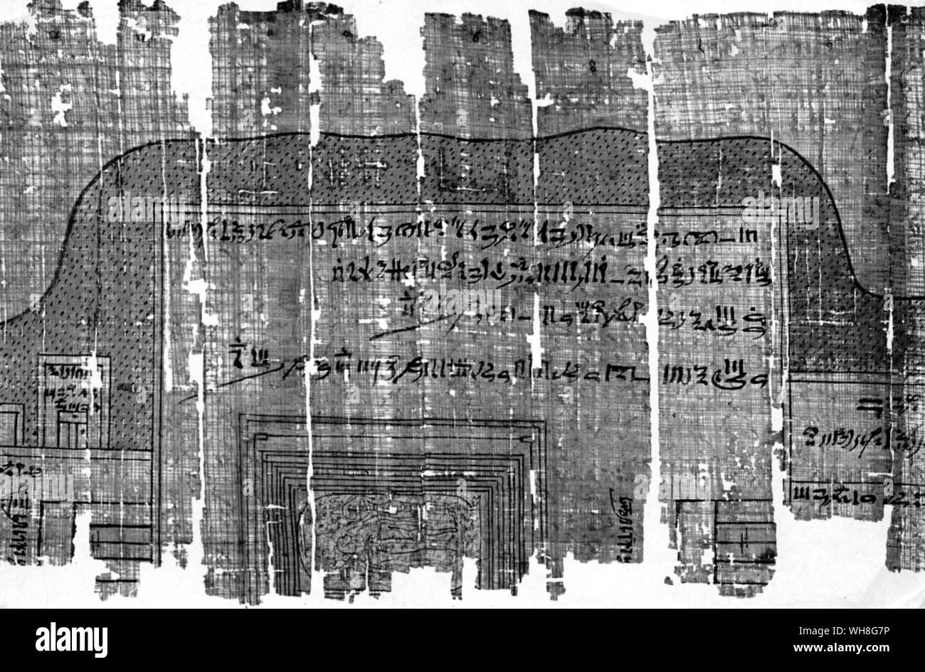 El antiguo plan de Ramsés IV tumba. El ataúd habitación. Ramsés IV (a veces escrito Ramses o Ramesés) fue el tercer faraón de la dinastía xx del nuevo reino del Antiguo Egipto. Tutankamón por Christiane Desroches Noblecourt, página 260. Foto de stock