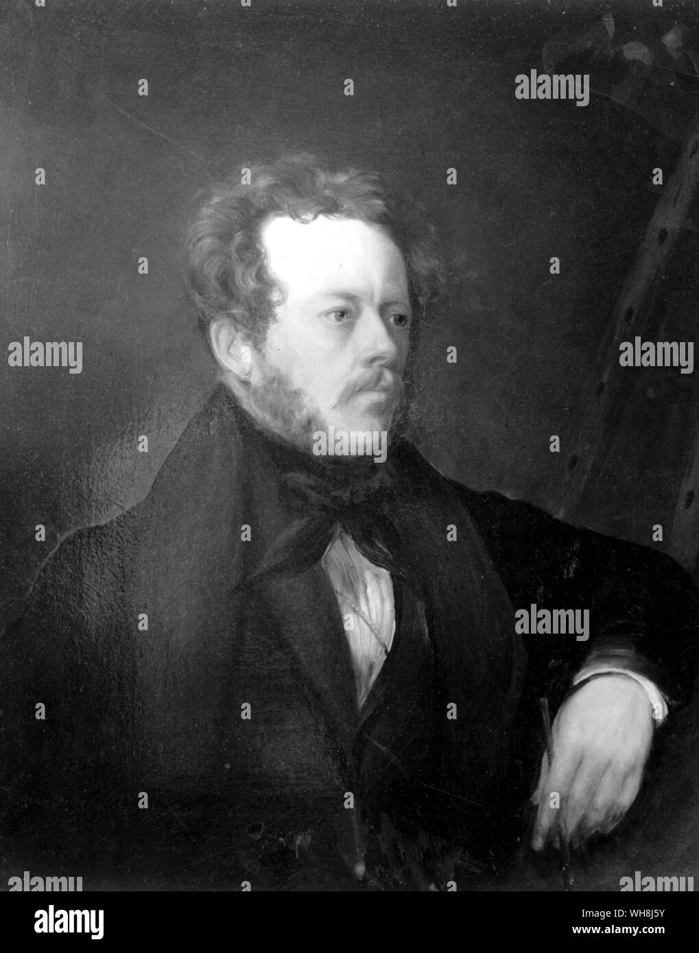 Autorretrato por Conrad Martens (1801-1878). Robert FitzRoy dice que su gran decepción por perder Earle fue 'diminished por reunión el Sr. Martens en Monte Video y dedicándose él a embarcarse conmigo como mi dibujante.' en el Beagle, el artista Augustus Earle izquierda debido a problemas de salud y fue sustituido por Conrad Martens. Desde Darwin y el Beagle por Alan Moorhead, página 134. Foto de stock