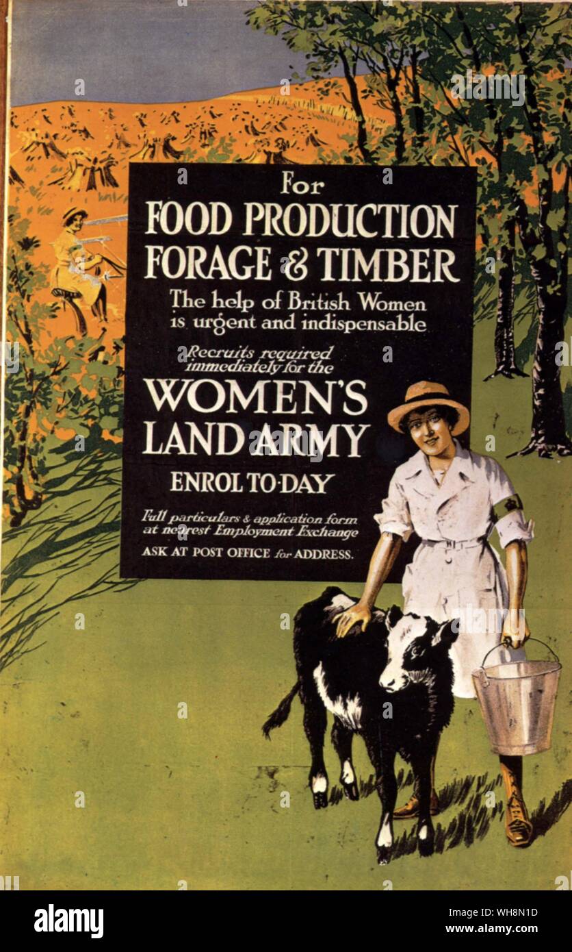 Afiche de reclutamiento para el Ejército de Tierra de Mujeres Foto de stock