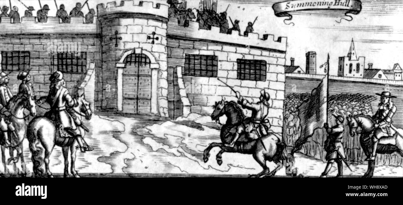 El rey Carlos I humillación antes de Casco De julio 1642 Foto de stock