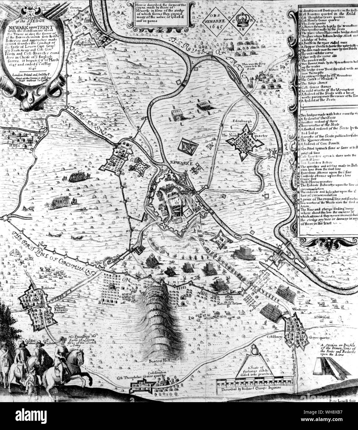 Asedio de Newark 6-8 de marzo de 1646 Foto de stock