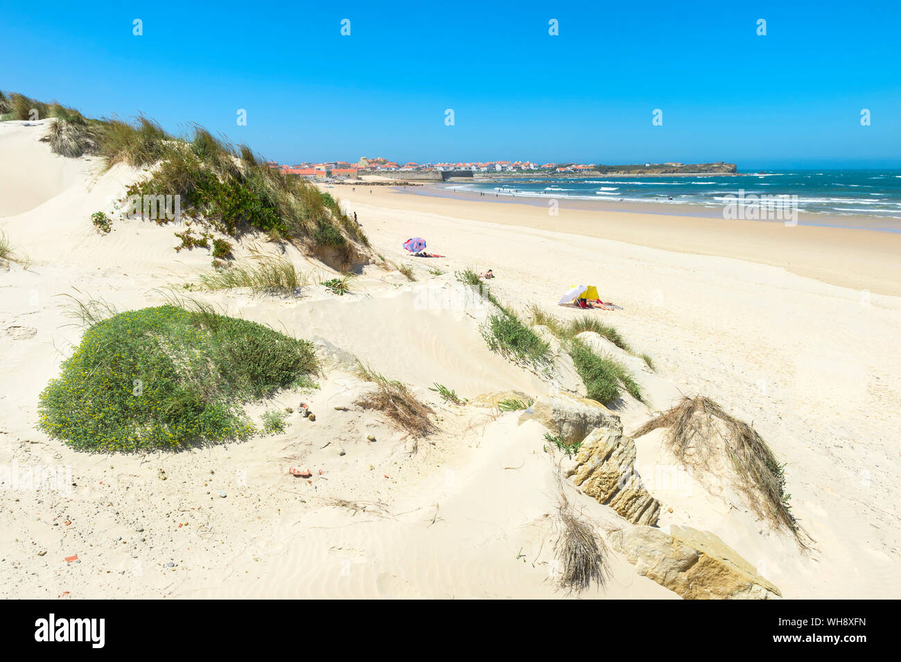 Praia da Gamboa, Peniche, distrito de Leiria, Extremadura, Portugal, Europa Foto de stock