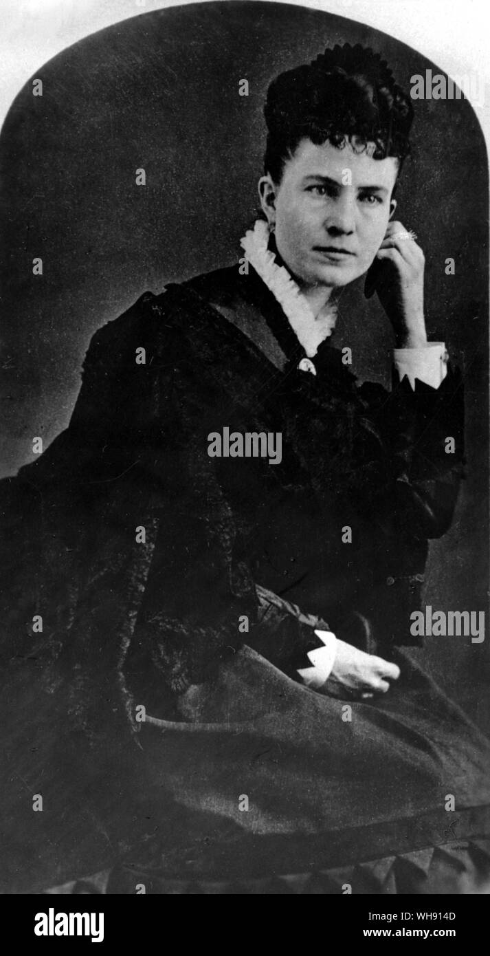 Ann Eliza Webb (l), la enésima esposa de Brigham Young, aborrecen la atmósfera de Young's harén. Foto de stock