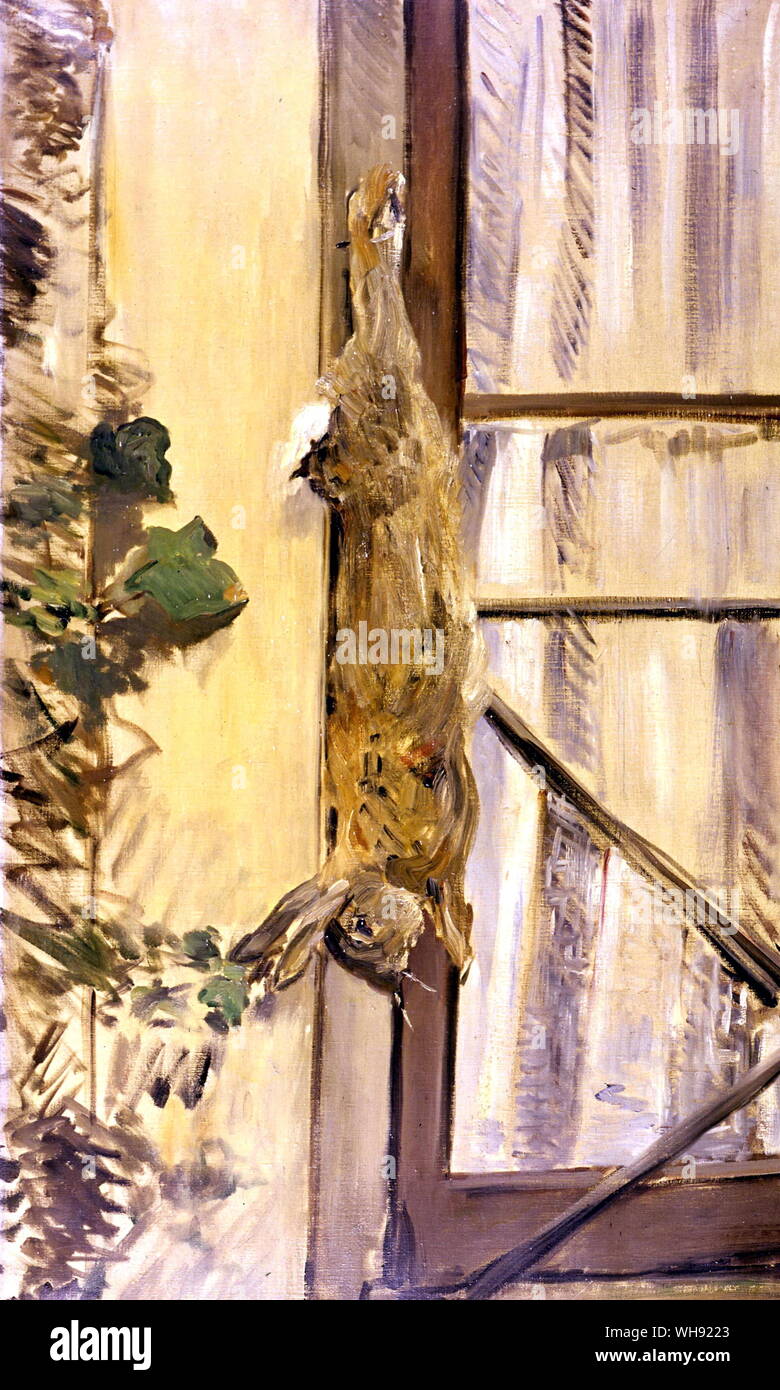 Le Lapin - 1881. Por Édouard Manet (23 de enero de 1832 - 30 de abril de 1883), un pintor francés. Uno de los primeros artistas del siglo XIX para abordar temas de la vida moderna, su arte de superar la brecha entre el realismo y el Impresionismo. Museo Nacional de Gales. Foto de stock
