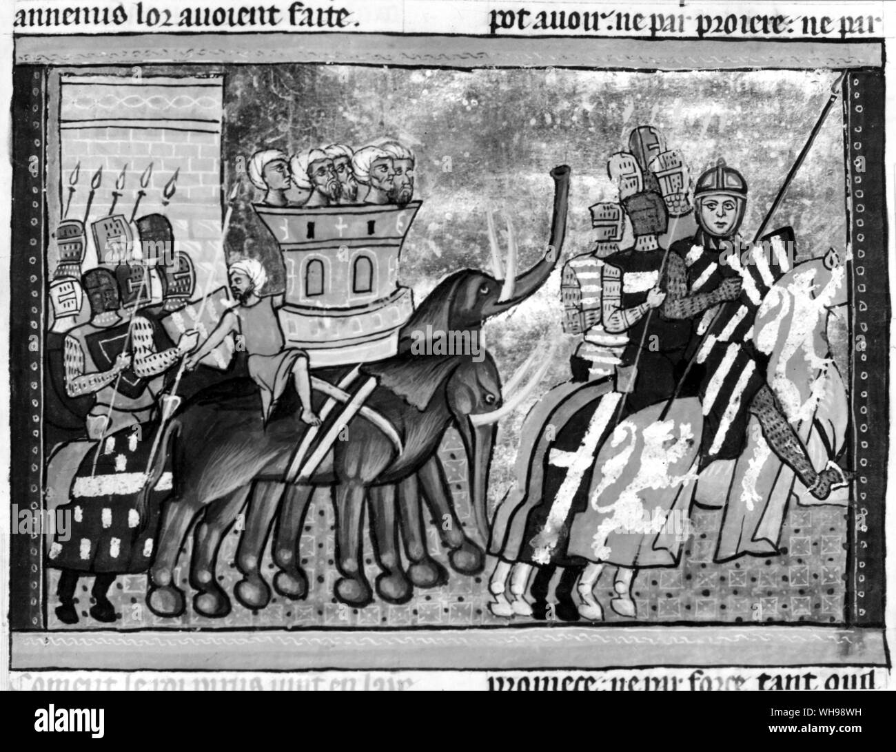 La guerra europea/cruzados de la Edad Media. Foto de stock