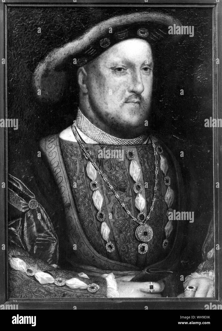 El rey Enrique VIII (1491-1547), rey desde 1509. Pintura de Holbein. Foto de stock