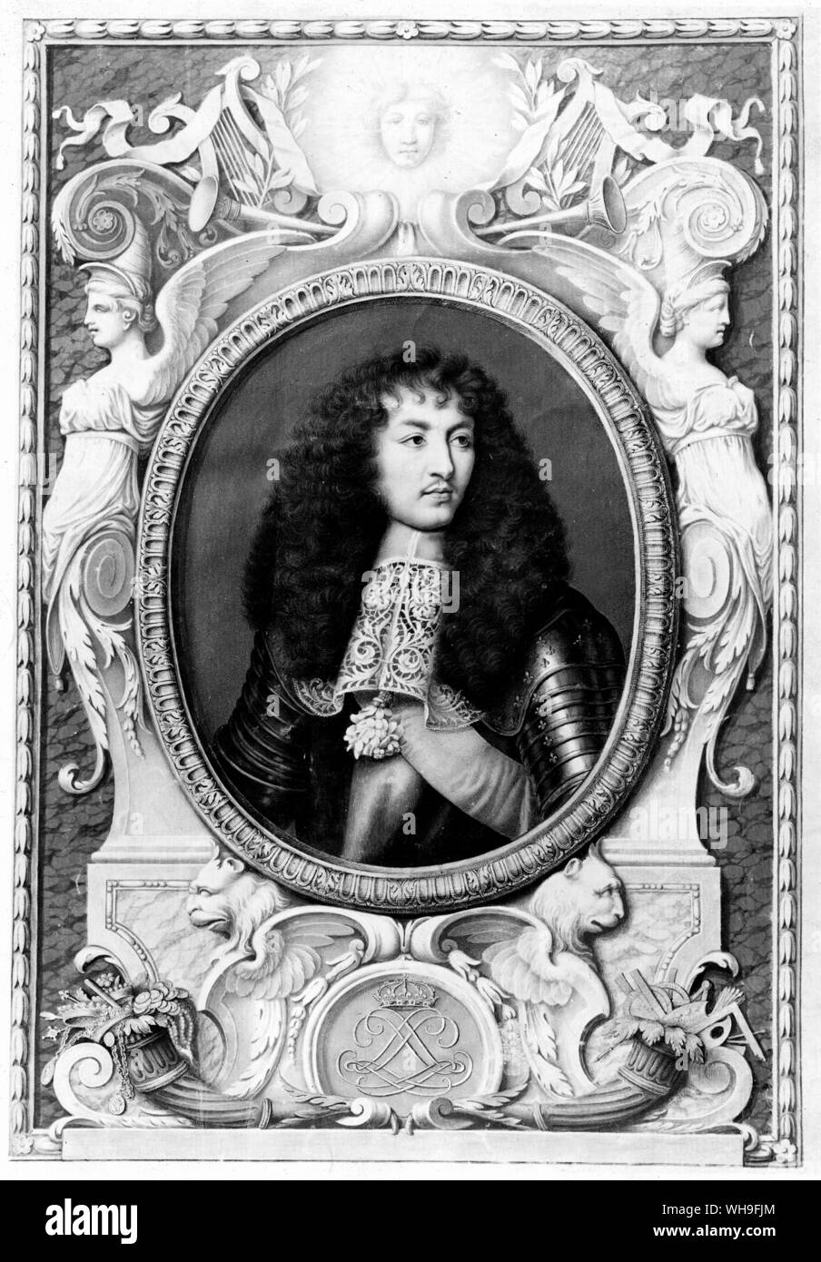Retrato de Luis XIV, el Rey Sol (llamado) (1638-1715). Foto de stock