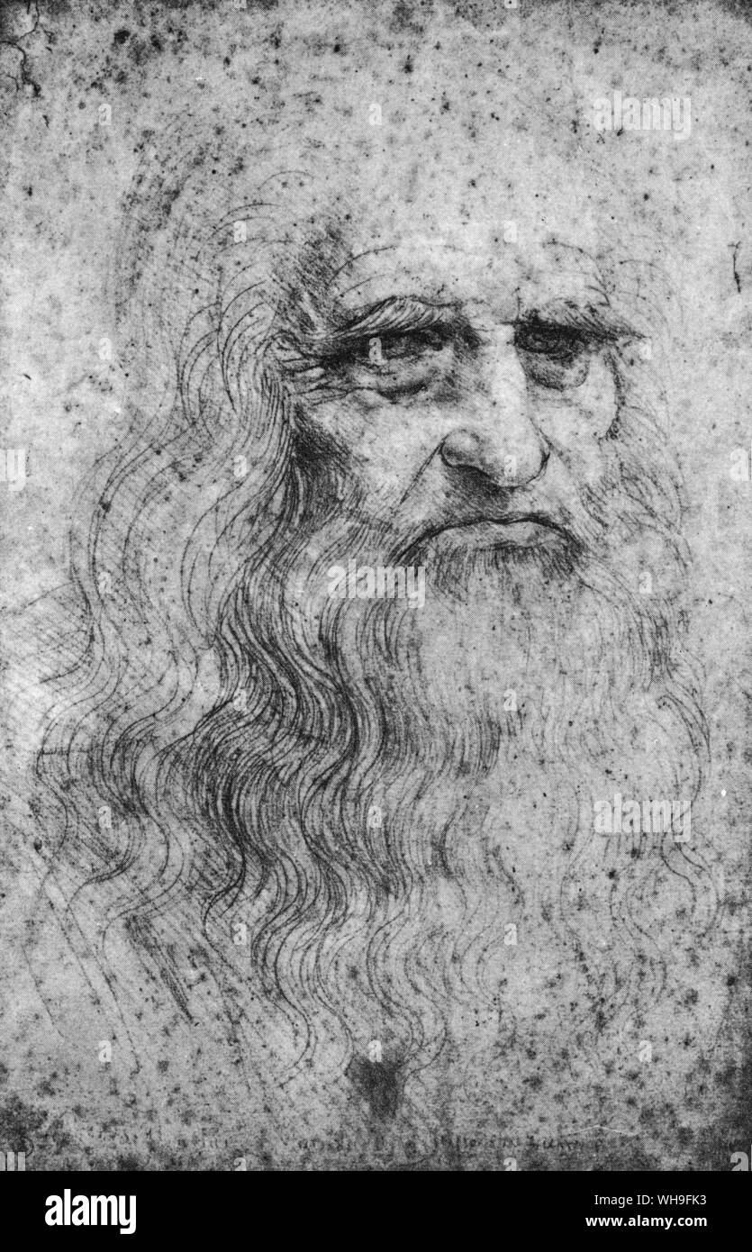 Leonardo da Vinci (1452-1519). El artista italiano, pintor, escultor, arquitecto, ingeniero y científico. Autorretrato Foto de stock