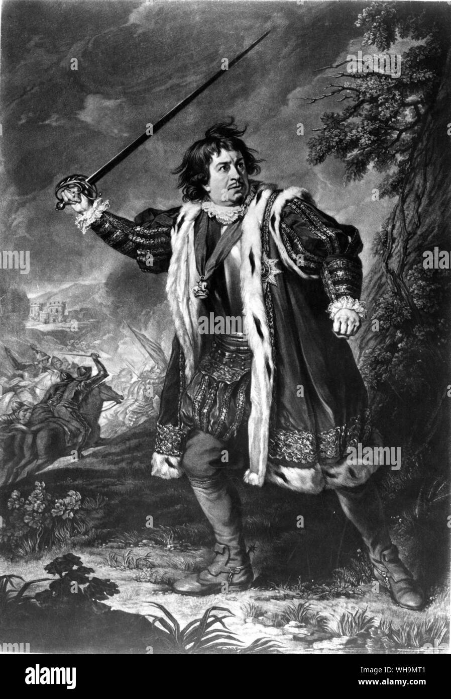 David Garrick (1717-1779), actor inglés como Richard III. Foto de stock